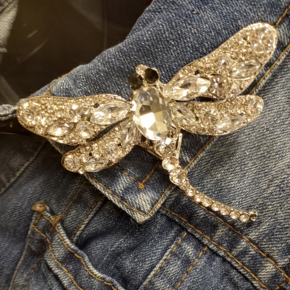 Crystal Rhinestoned 💎 Dragonfly Brooch